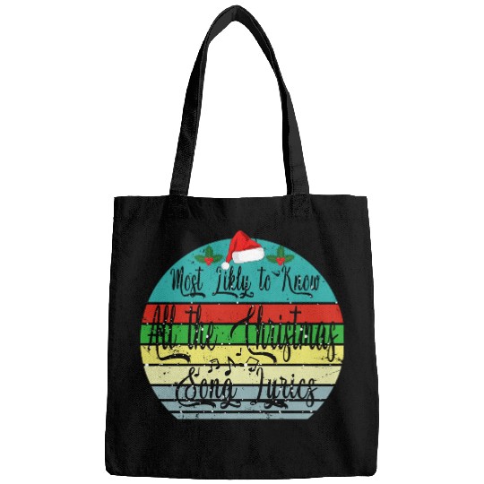 Most Likely To Christmas Know All Xmas Song Lyrics Bags