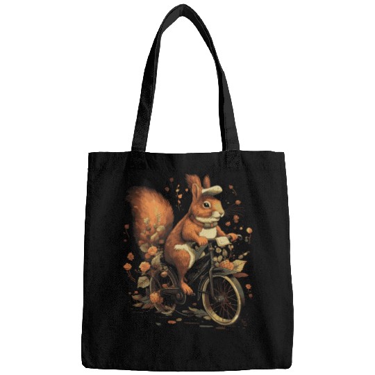Squirrel Riding A Bicycle Bags