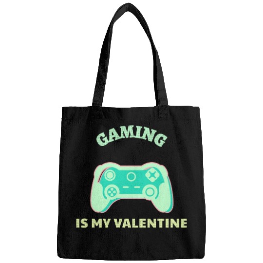 Gaming Is My Valentine Light Green Bags