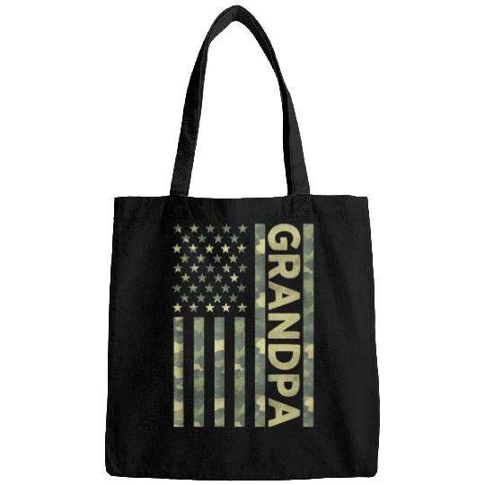 Proud Grandpa Camouflage American Us Flag Camo Bags