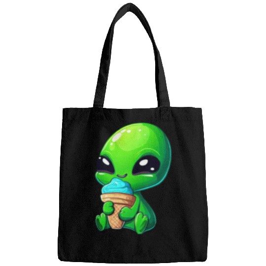 Alien Extraterrestrial Ice Blue Green Bags