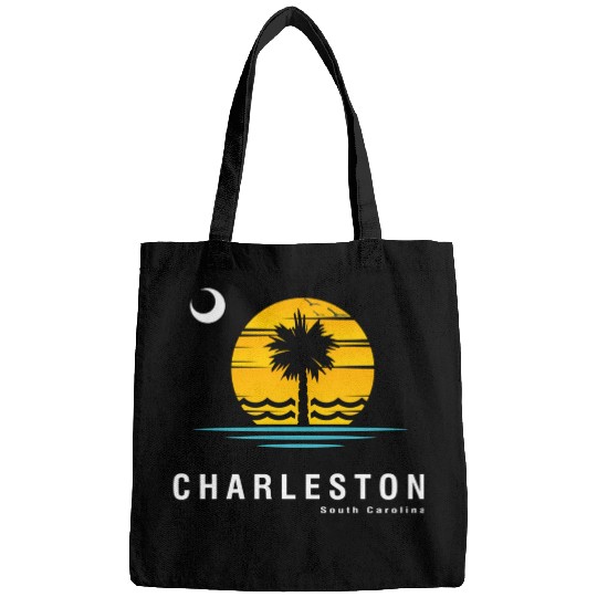 Charleston South Carolina Sc Palmetto Moon Sunset Bags