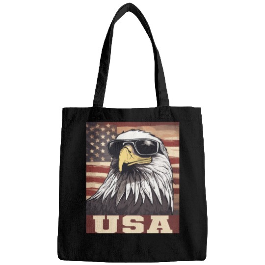 gift idea bald eagle american flag Bags