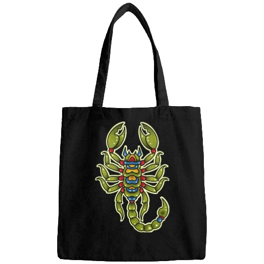 Neotraditional Scorpio In Green Bags
