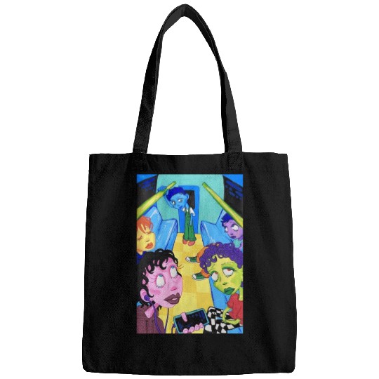 Weird cool train design colored Bags