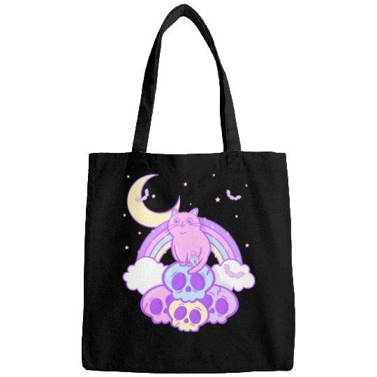 Pastel Goth Cat Skull Lover Cute Gothic Yami Bags