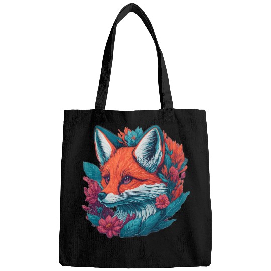 Fox Cub with Flowers Bags