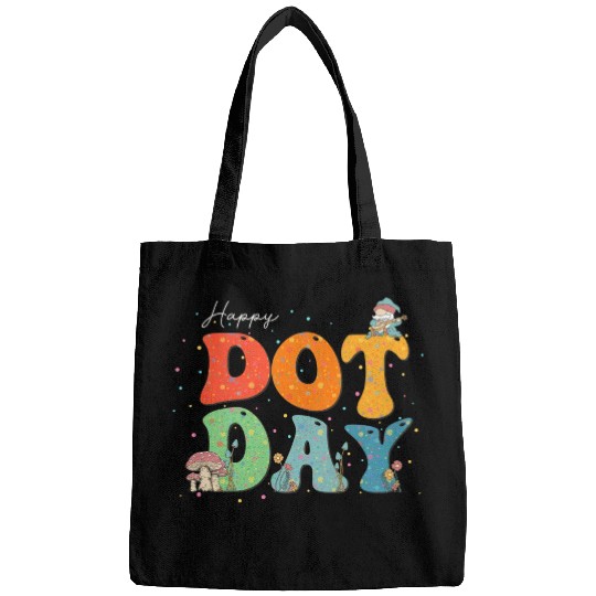 Happy Dot Day Hippie Flowers Gnome Mushroon Groovy Bags