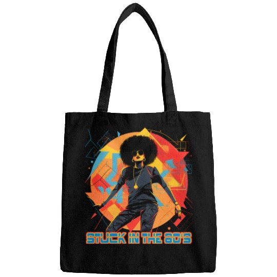 old school hip hops afro girl. Bags