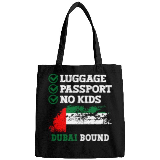 Luggage Passport No Kids Dubai Bound Vacation Bags