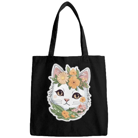 Cat and Flowers Bags