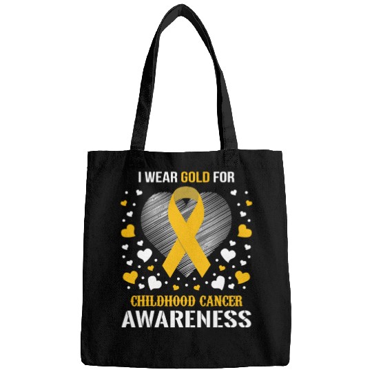 I Wear Childhood Cancer Awareness Supporter Ribbon Bags