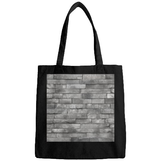 Gray Stone Brick Wall Pattern Bags