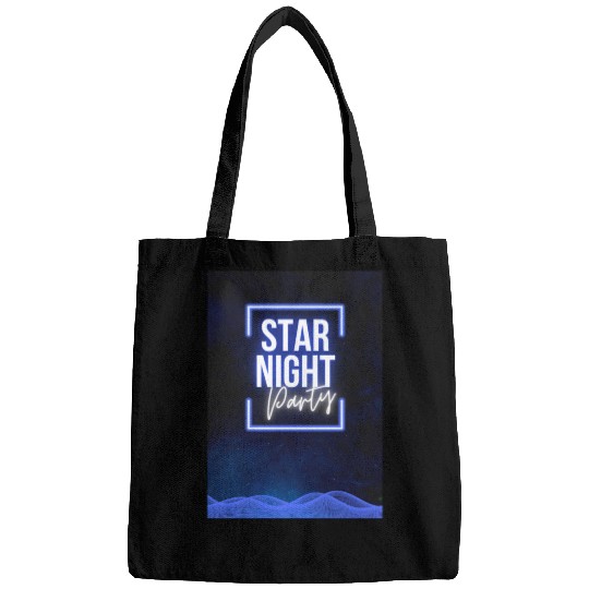 Black Purple Neon Night Club Party Poster Bags