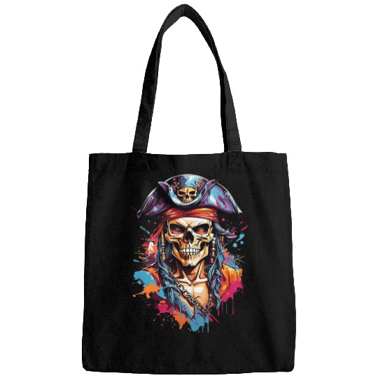Pirate skull artwork Bags