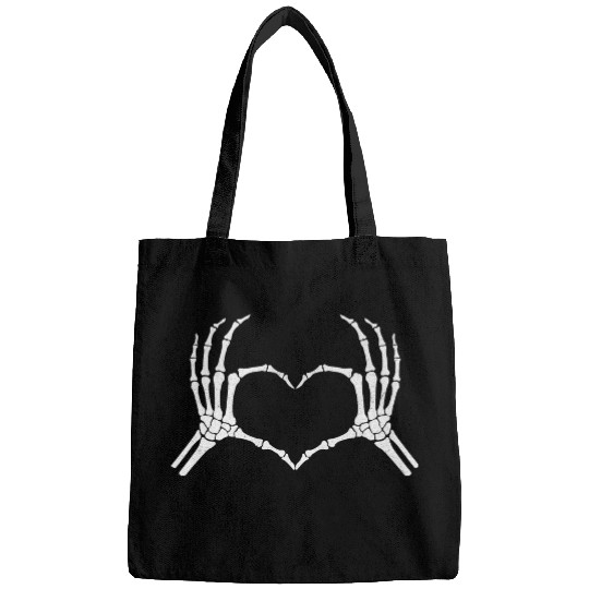 Skeleton Hand Heart Halloween Funny Bones Love Bags