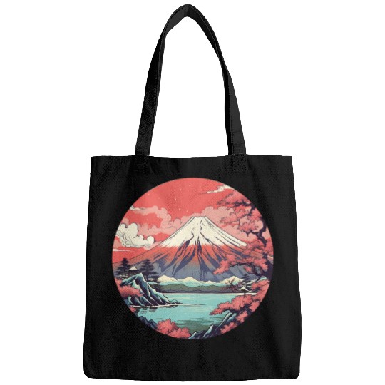 Fuji Sakura Serenity: Japanese Landscape Bliss Bags