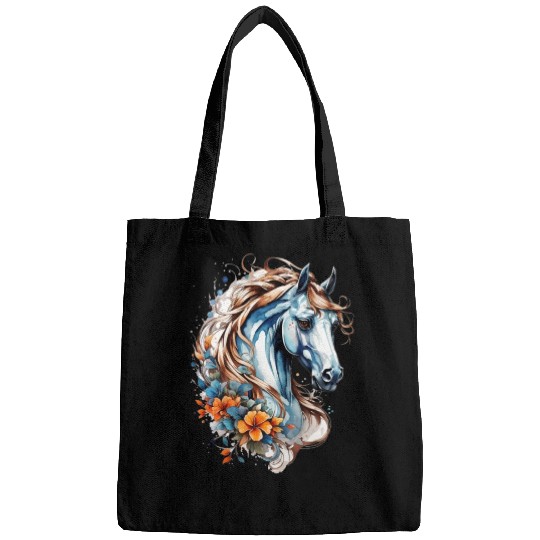 Aesthetic Horse head Illustration Bags