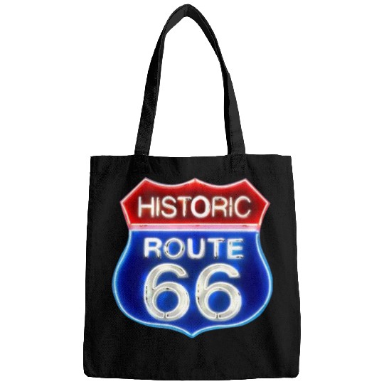 Route 66 neon sign Bags