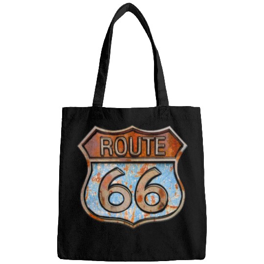 Route 66 vintage sign - Rusty metal sign 3 Bags