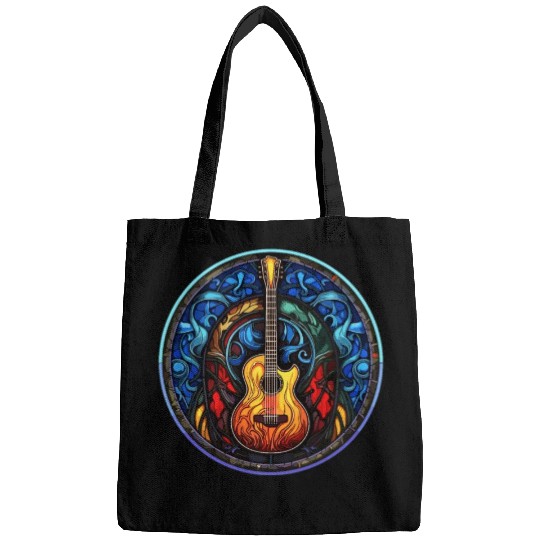 Stylish and Trendy Guitar - Artistic Stained Glass Bags