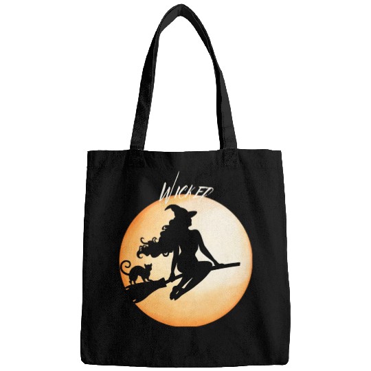 Wicked Cat Witch Funny Halloween Witch Bags