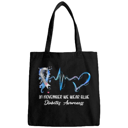 in november we wear blue diabetes awareness gifts Bags