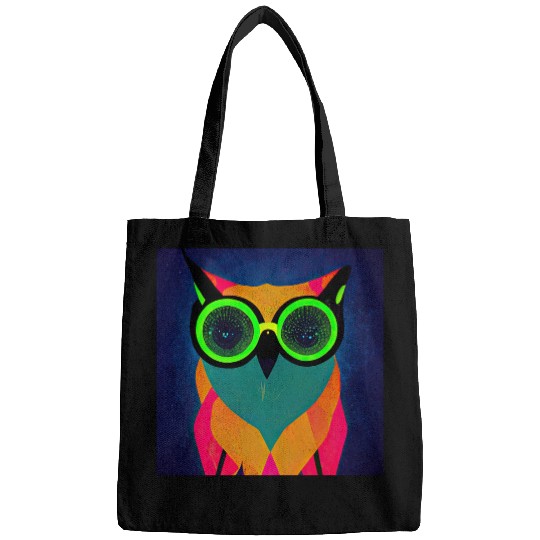 Mod Owl: Bold Owl with Green Glasses Bags