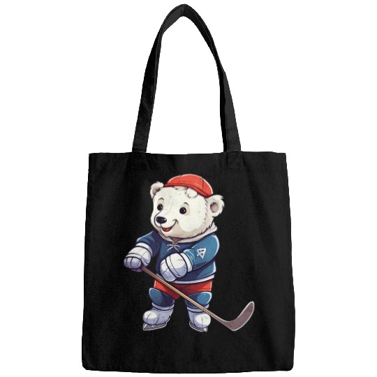 Polar bear hockey player Bags