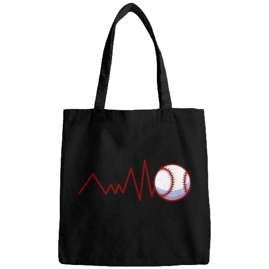 Heartbeat Love Baseball Players Bags