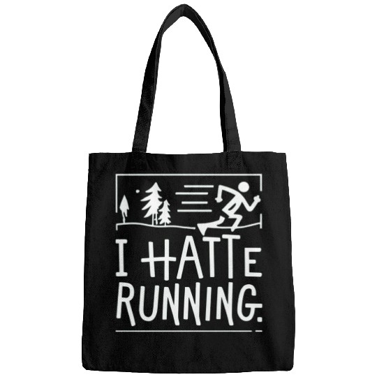 I Hate Running Funny Sarcastic Marathon Runner Bags