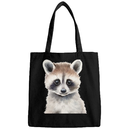 Baby Raccoon Portrait Bags