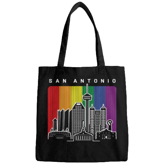San Antonio Texas Rainbow Flag LGBTQAI Pride Bags