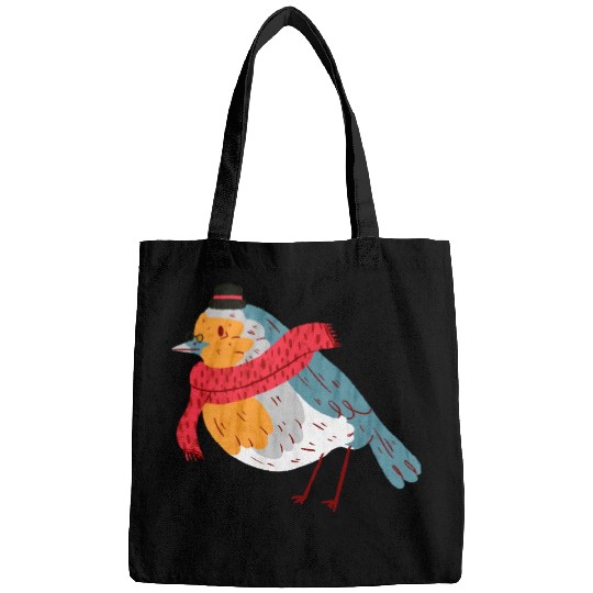 Robin With a Scarf Bags