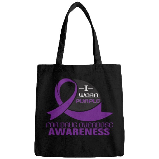 I Wear Purple For Drug Overdose Awareness Bags