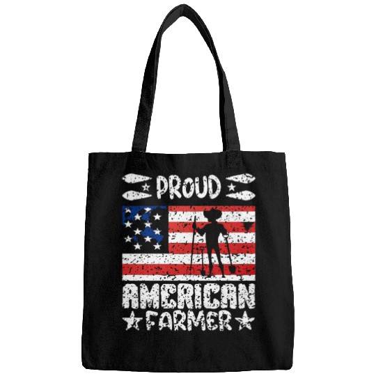 Proud american farmer quote Bags