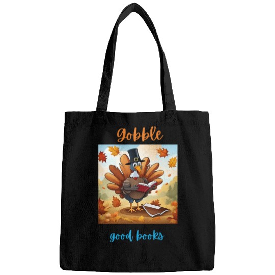 Gobble Good Book Thanksgiving Library Turkey Fall Bags