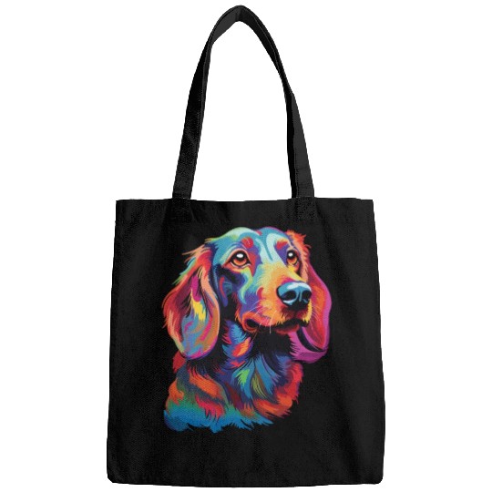 Watercolor Colorful Dachshund Bags
