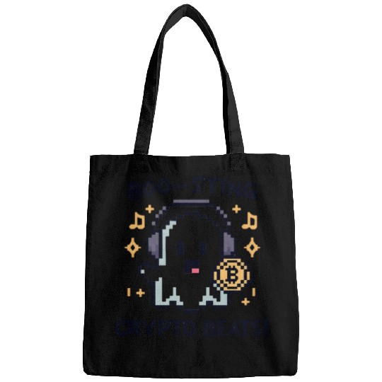 Quirky 8-Bit Ghost with Crypto Beats - Halloween Bags