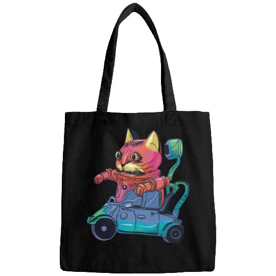 Robot Cat Driver Cat Lover Bags