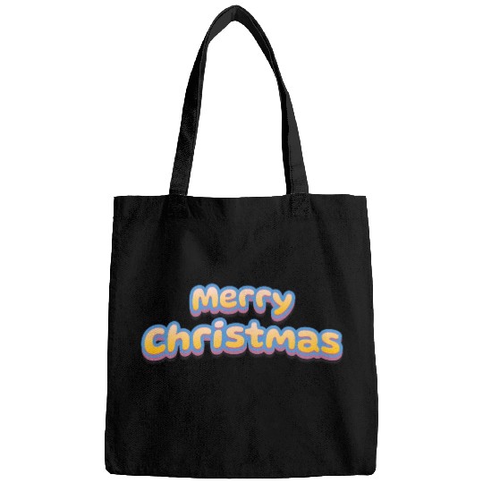 Merry Christmas Cute 3D Text Bags