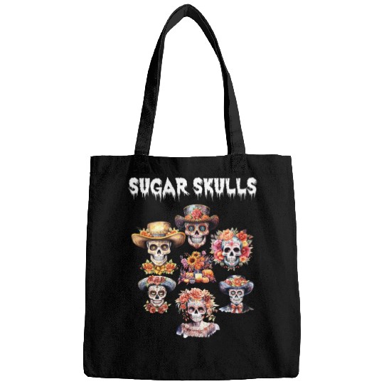 Vintage Mexican Day of the Dead Art Sugar Skulls Bags