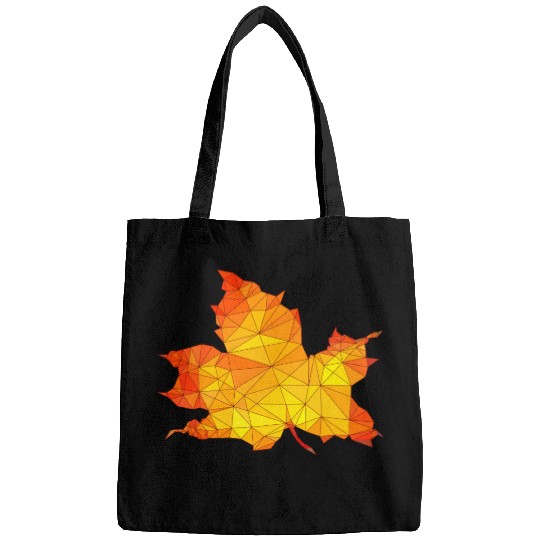 Polygonal Autumn Maple Tree Leaf Poly Art Bags