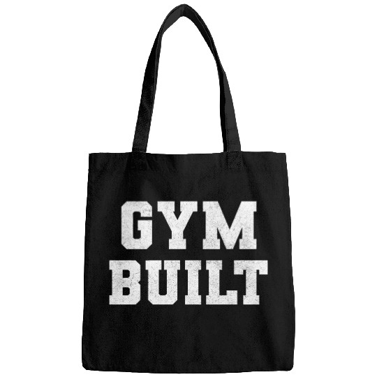 Gym Built White Typography Bags