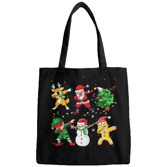 Dabbing Santa Elf Friends Christmas Boys Girls Men Bags