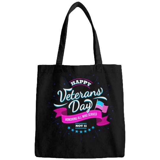 Text Veterans day Bags