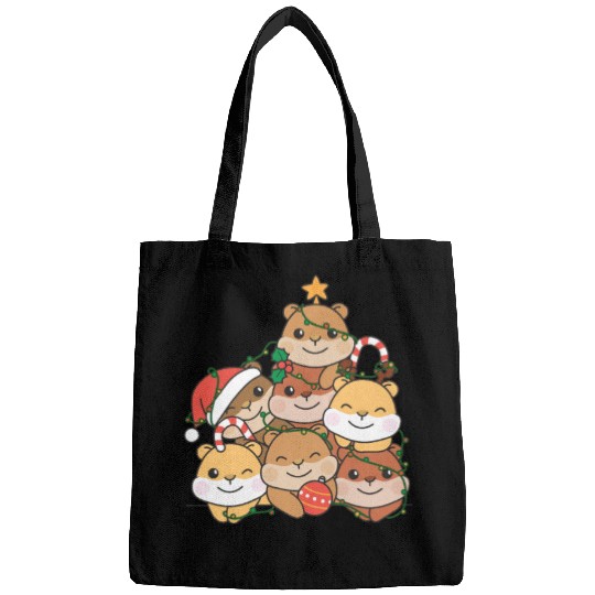 Hamster Christmas Tree Funny Animal Christmas Bags