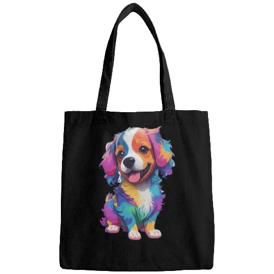 Colorful Cute Dog for Dog Lovers Bags