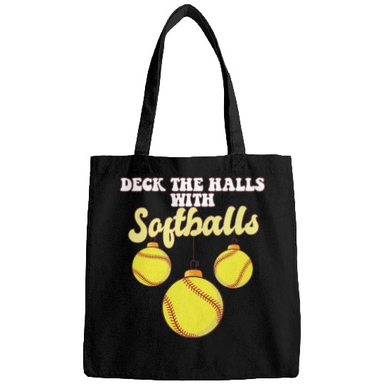 Softball Player Catcher Christmas Balls Deck The Bags
