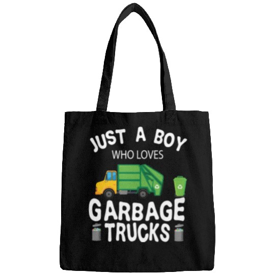 Garbage Truck Just A Boy Who Loves Garbage Trucks Bags